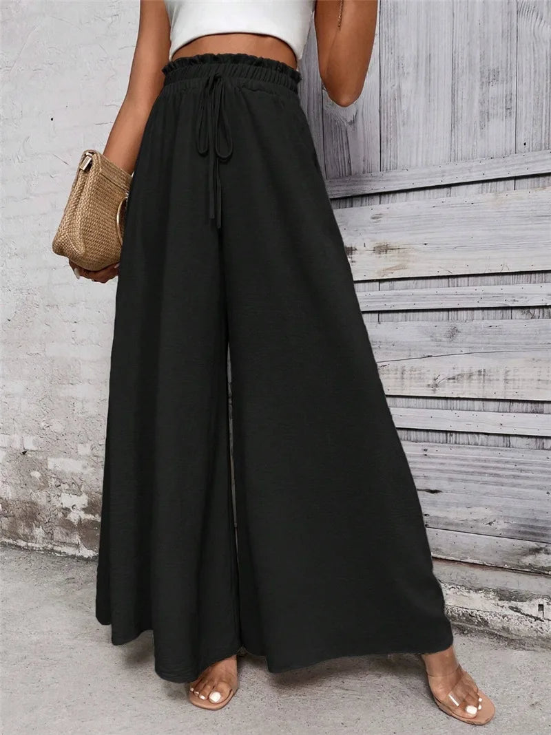 Pantalon ample et décontracté à jambes larges pour femmes, à la mode, Station indépendante, Long, vêtements confortables, printemps et été