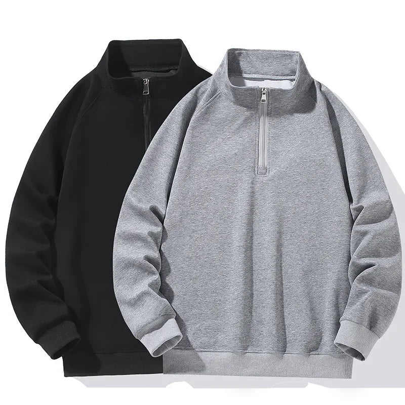 Sweat-Shirt à Demi Col Roulé pour Homme, Vêtement de Grande Taille, à Manches sulf, avec Fermeture Éclair, Adapté au Printemps et Automne, 10XL