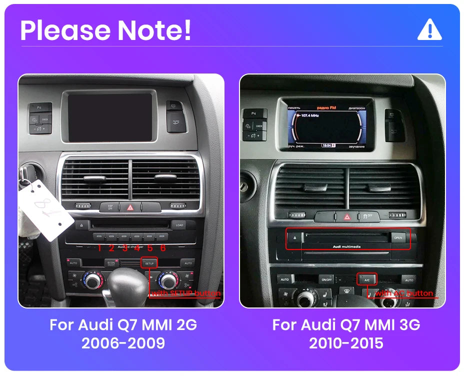 Junsun autoradio sans fil CarPlay Android Auto pour Audi Q7 4L 2006-2015 MMI 2G 3G 8 cœurs 4G WiFi BT GPS écran tactile Autoradio