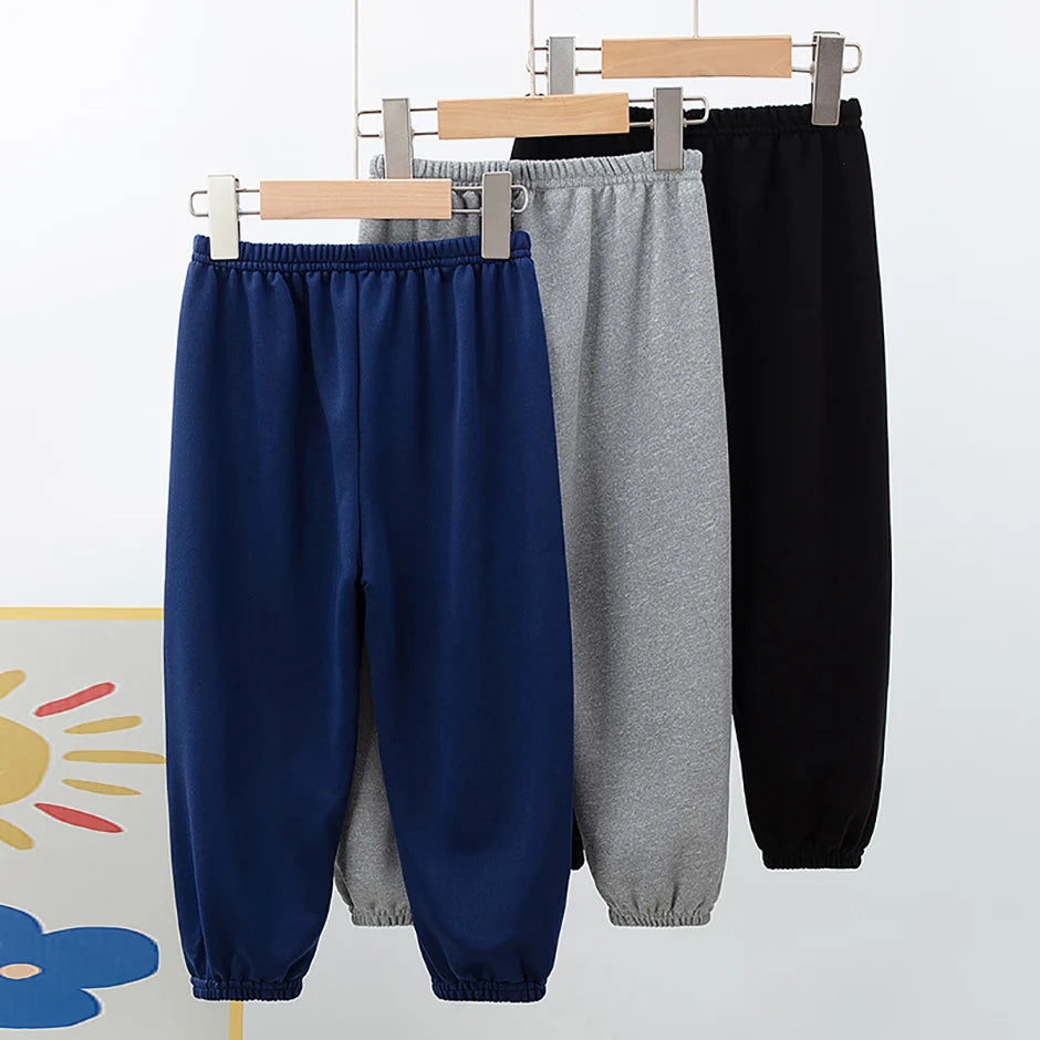 1/3 Pack enfants printemps couleur unie pantalons garçons et filles loisirs tendance taille élastique pantalon grand garçon sport Joker Harun pantalons