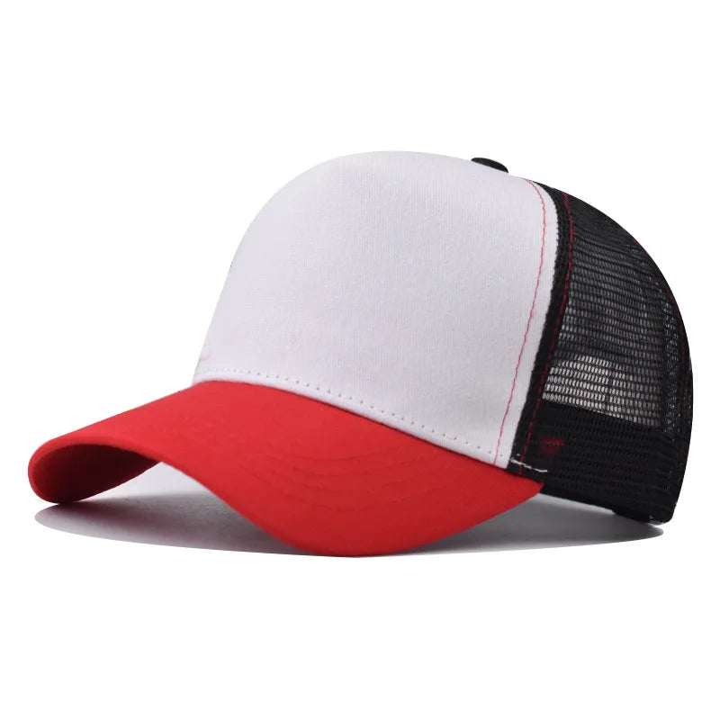 Casquette de Baseball pour adulte, chapeau en filet, couleur pure, unisexe, été, respirant, sans motif, ombre, printemps, automne, hip hop, ajusté