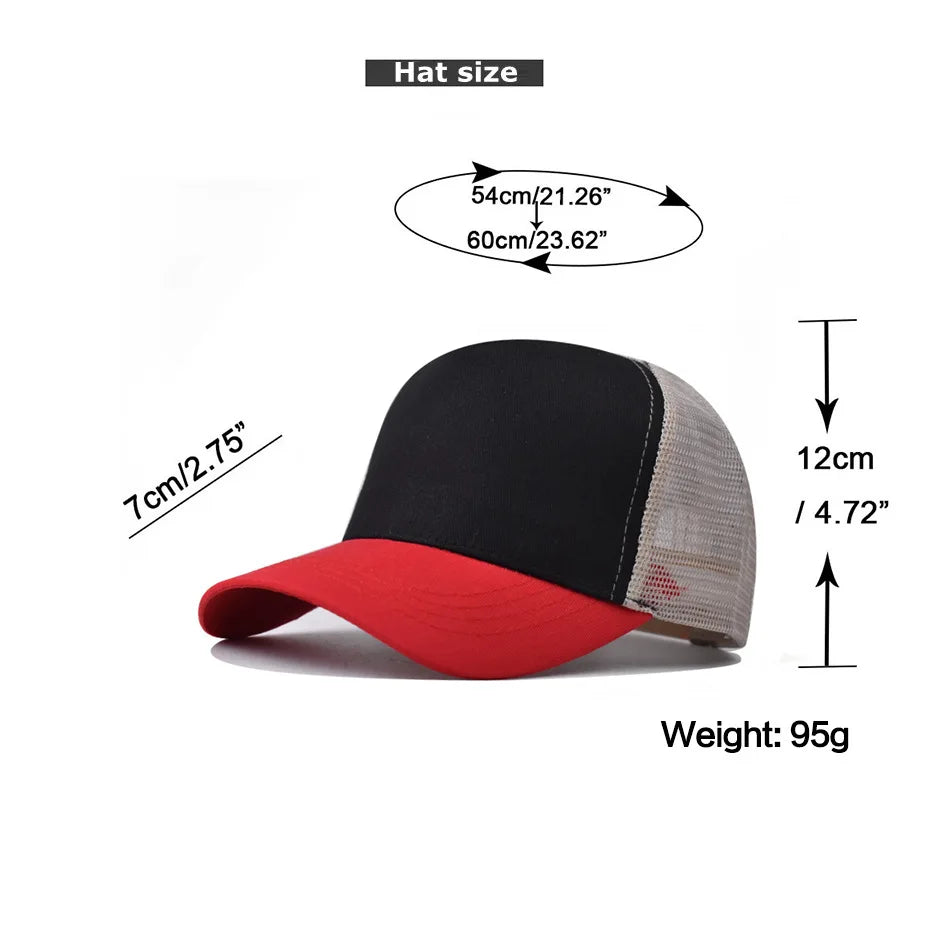 Casquette de Baseball pour adulte, chapeau en filet, couleur pure, unisexe, été, respirant, sans motif, ombre, printemps, automne, hip hop, ajusté