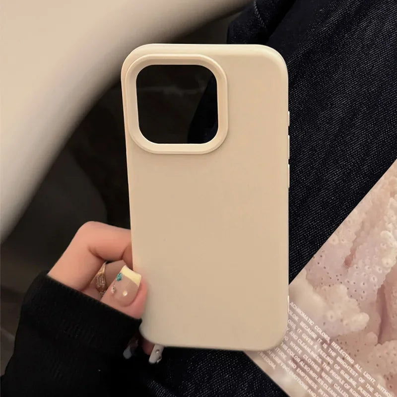 Coque de téléphone en Silicone d'inspiration d' Dopamine, couleur unie, Simple, à la mode, pour iPhone 17 Pro 16 Plus 16 Pro Max 15 14 13 12 11, coque arrière