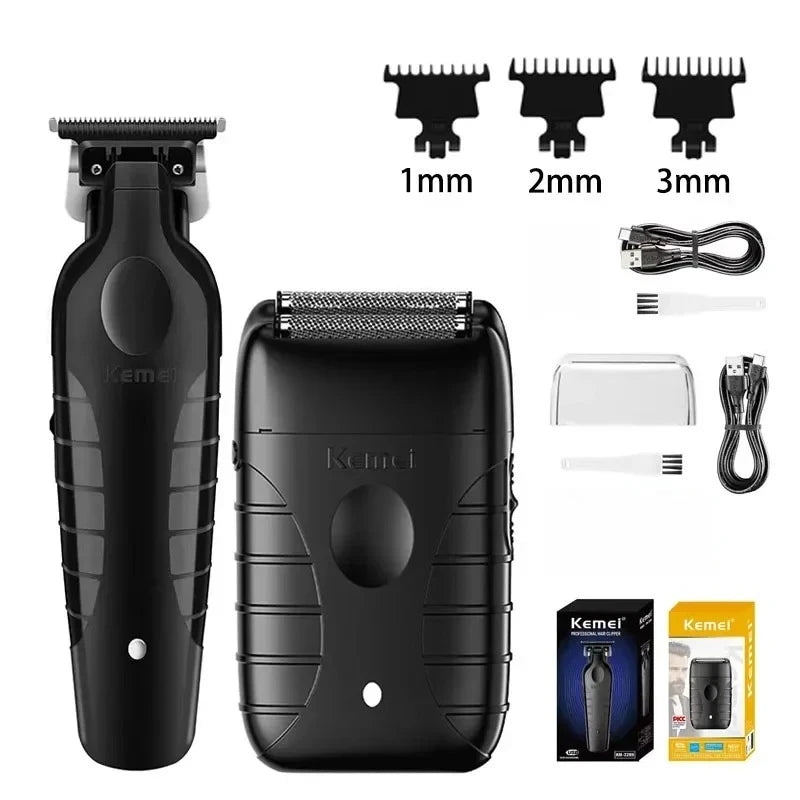 Kemei Kit de tondeuse à cheveux originale KM-2296 KM-2299 KM-T95 tondeuse à cheveux électrique Rechargeable barbier rasoir professionnel pour hommes