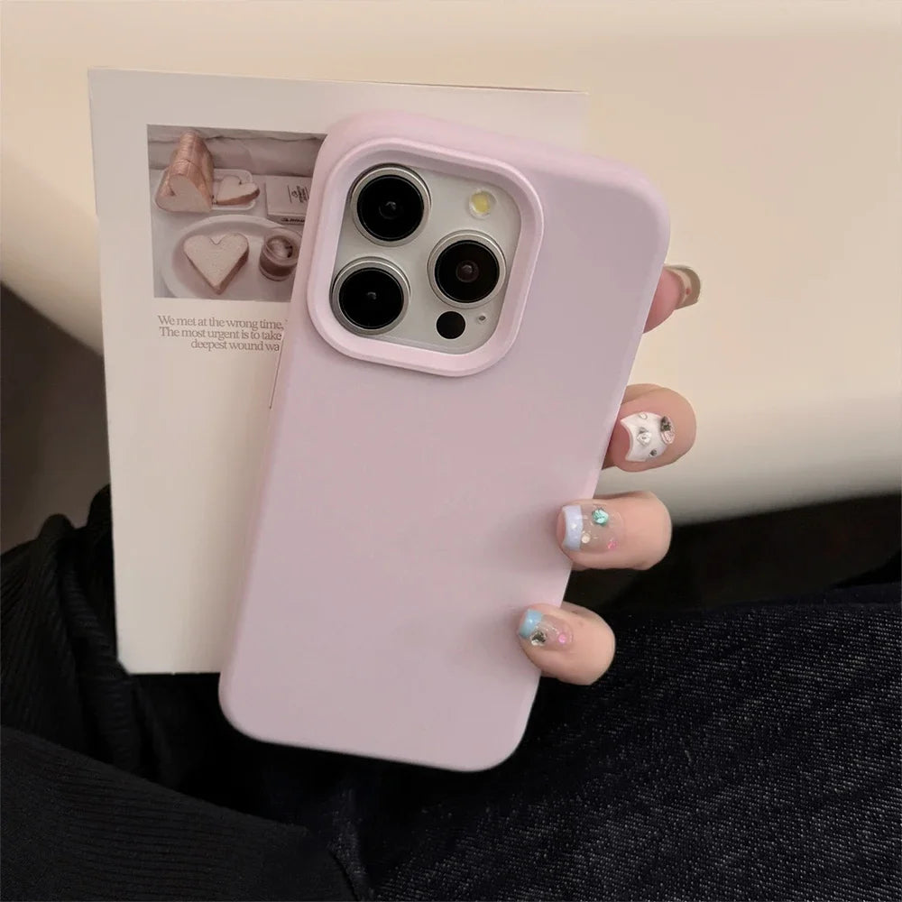 Coque de téléphone en Silicone d'inspiration d' Dopamine, couleur unie, Simple, à la mode, pour iPhone 17 Pro 16 Plus 16 Pro Max 15 14 13 12 11, coque arrière