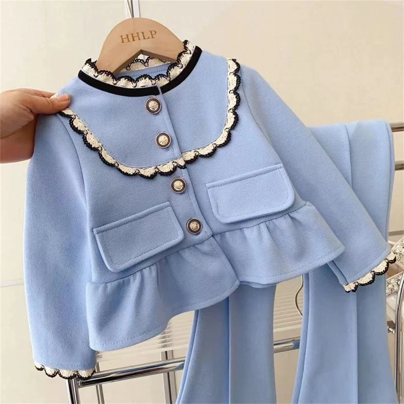 Ensemble pantalon pour filles de 1 à 10 ans, 2 pièces, manches longues, vêtements de survêtement, tenues mignonnes pour bébé, nouvelle collection printemps 2024