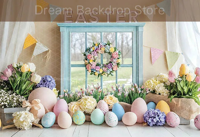 Printemps pâques fond photographie mignon lapin carotte lapin oeuf maison toile de fond décor pour enfants anniversaire gâteau Smash Photo Studio