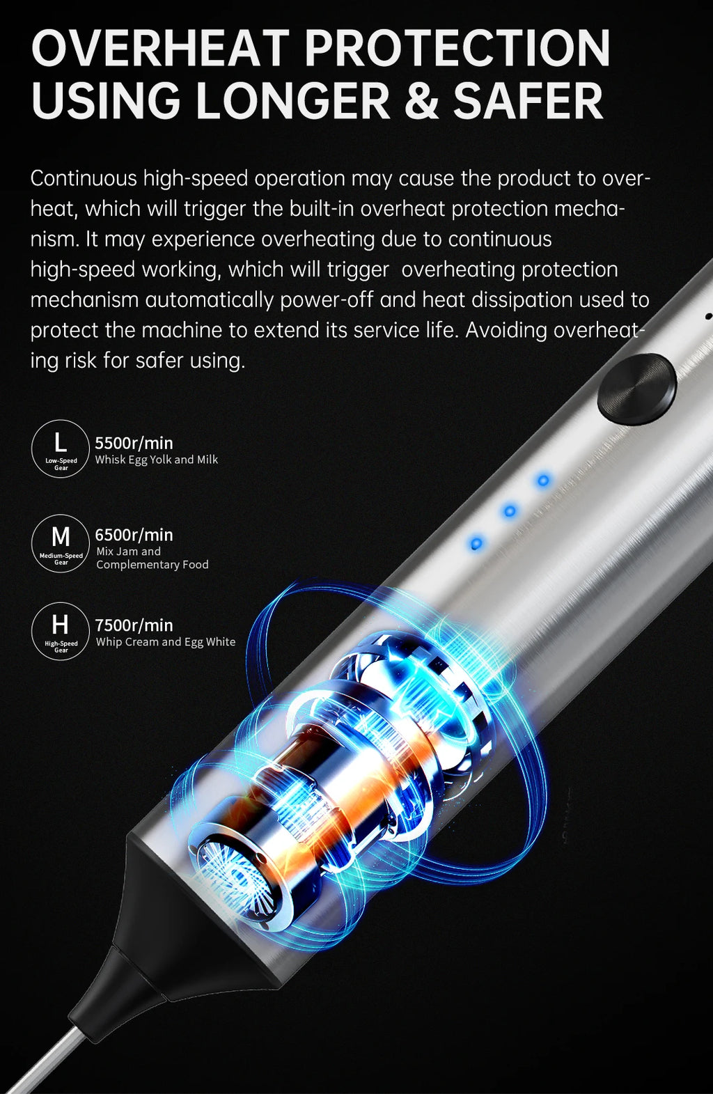 Mousseur à lait électrique, 3 vitesses avec 2 fouets, rechargeable par Type-C, en acier inoxydable, tête à mousse double couche pour latte/café