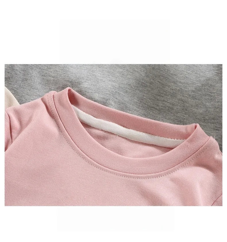 2026 printemps tout nouveau à manches longues garçons filles T-Shirt col rond coton enfants bref Style coréen Base hauts chemise pour garçons vêtements T-Shirt