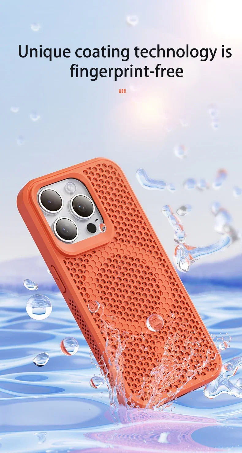 Coque de téléphone à Dissipation thermique et rafraîchissante, étui magnétique arrière rigide et respirant pour iPhone 17 16 15 14 13 12 11 Pro Max Plus pour Magsafe