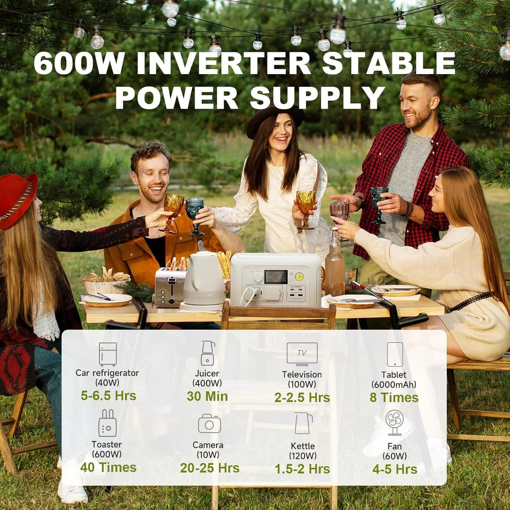 ALLPOWERS-Centrale électrique portable avec panneau solaire, générateur solaire veFePO4, batterie de secours UPS, MPPT pour montres, femelle, 100W, 600W, 299Wh