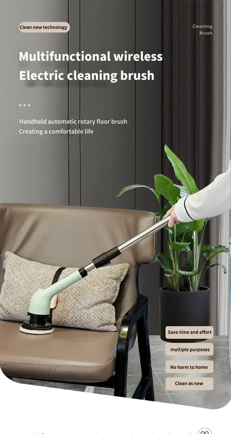 Brosse de nettoyage électrique multi-outils multifonctionnelle, pour le nettoyage rotatif de salle de bain, de cuisine, de toilettes et d'automobile.
