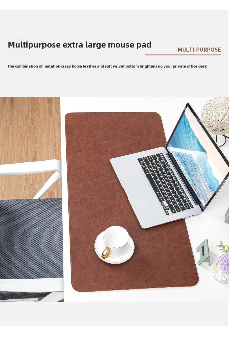 Tapis de bureau imperméable en PU, housse de protection, grand tapis de souris pour ordinateur portable, antidérapant, facile à nettoyer, pour clavier