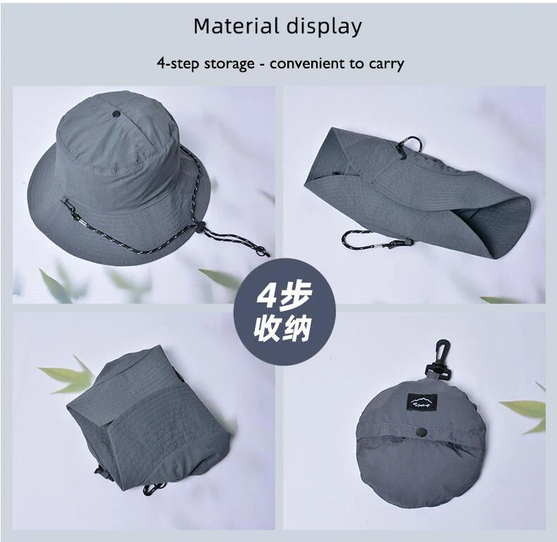 Chapeau anderImperméable pour Homme et Femme, Pare-soleil de Pêche, Alpinisme, Sports de Plein Air, Casquette à la Mode, E27, Printemps et Été