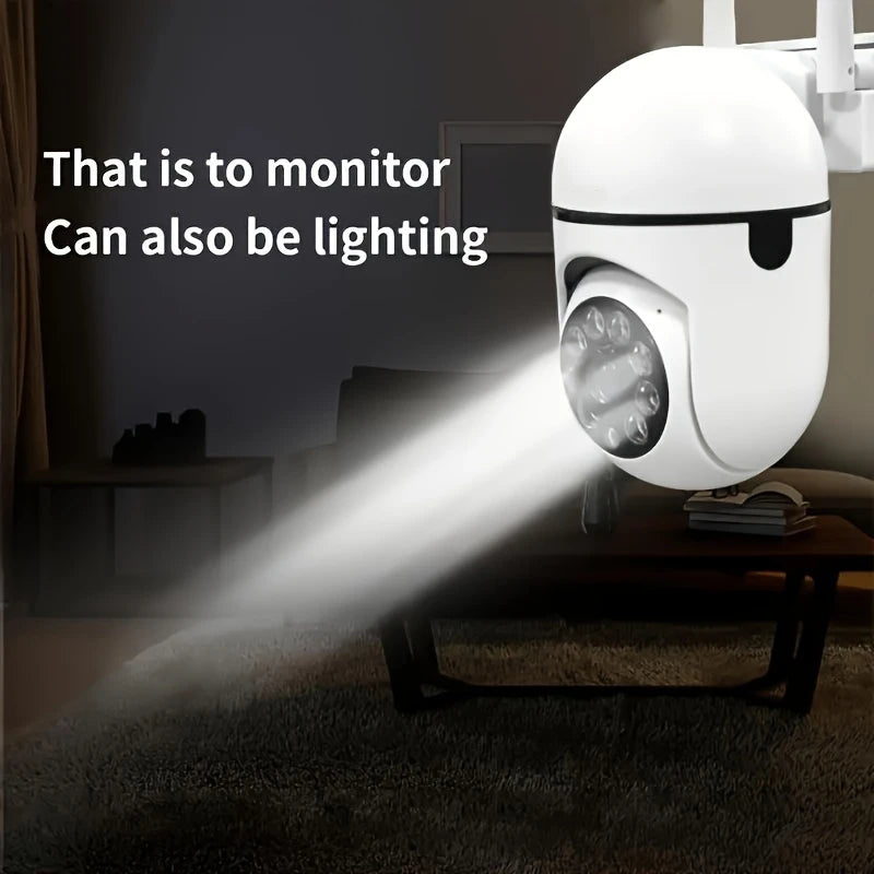 Caméra de sécurité WiFi intérieure/extérieure sans fil 1080P HD, 2 pièces, Vision nocturne couleur, Audio bidirectionnel, 360 °   Panoramique/inclinaison/Zoom, Mo