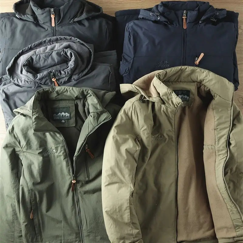 Veste imperméable à capuche pour homme, coupe-vent chaud, doublé sourire, randonnée en plein air, trekking, printemps, automne