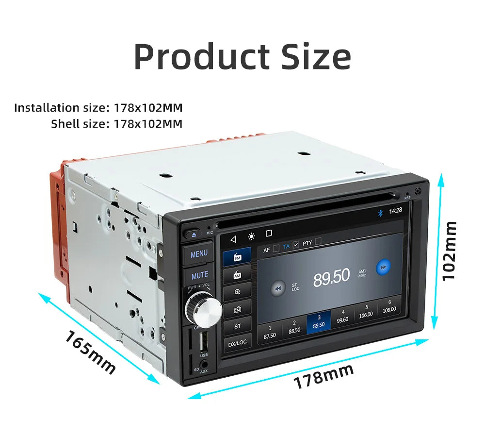 ESSGOO Autoradio 2DIN avec Écran Tactile de 6,2 Pouces. Lecteur CD/DVD, AM/FM, RDS, USB, Bluetooth, TF, AUX, CarPlay et Android Auto. Système Multimédia Complet avec Caméra. Idéal pour Améliorer Votre Expérience de Con