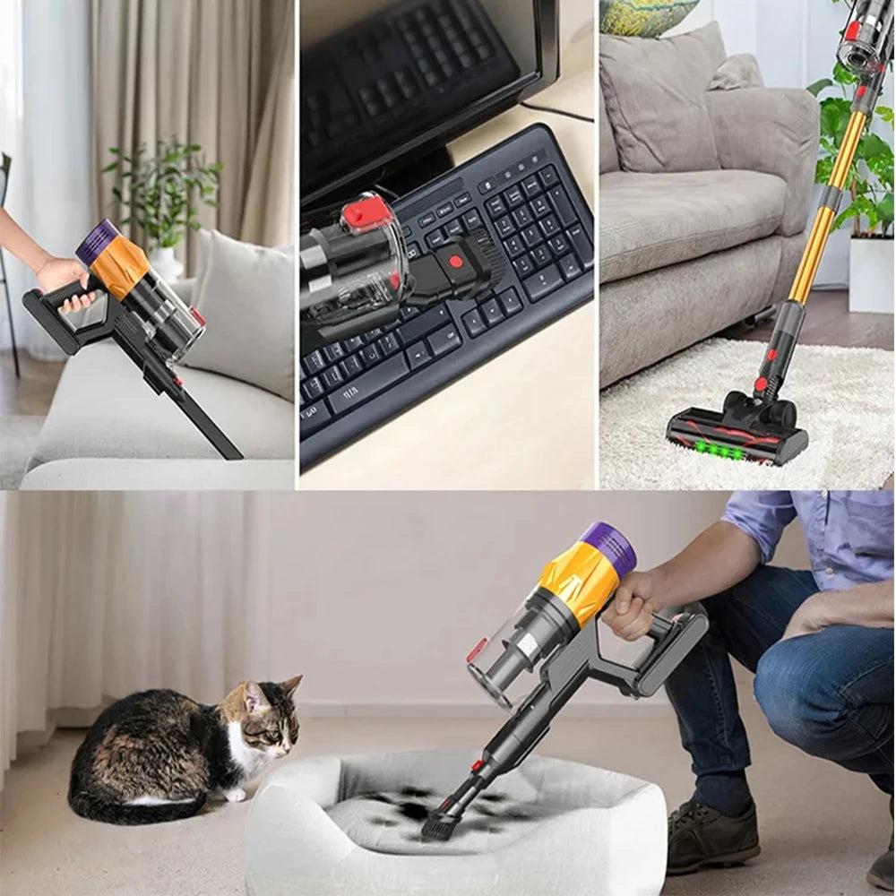 Aspirateur sans fil 550W, moteur sans balais, aspiration 55K PA, aspirateur Vertical, tasse à poussière pour maison intelligente, 3 têtes de brosse