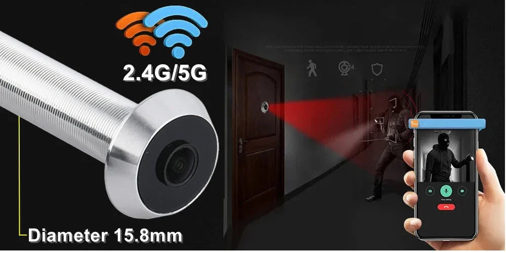 1080P Tuya vie intelligente maison visionneuse numérique Peepholes porte caméra oeil WiFi IR Vision nocturne porte oeil caméra Ir 5G 16mm plus petit