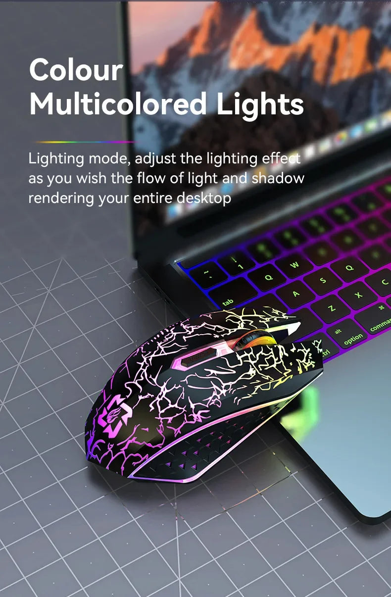 Souris sans fil Bluetooth 5.2 RGB 2.4G, double Mode, pour jeu, 6 boutons, silencieuse, pour MacBook, tablette, ordinateurs portables