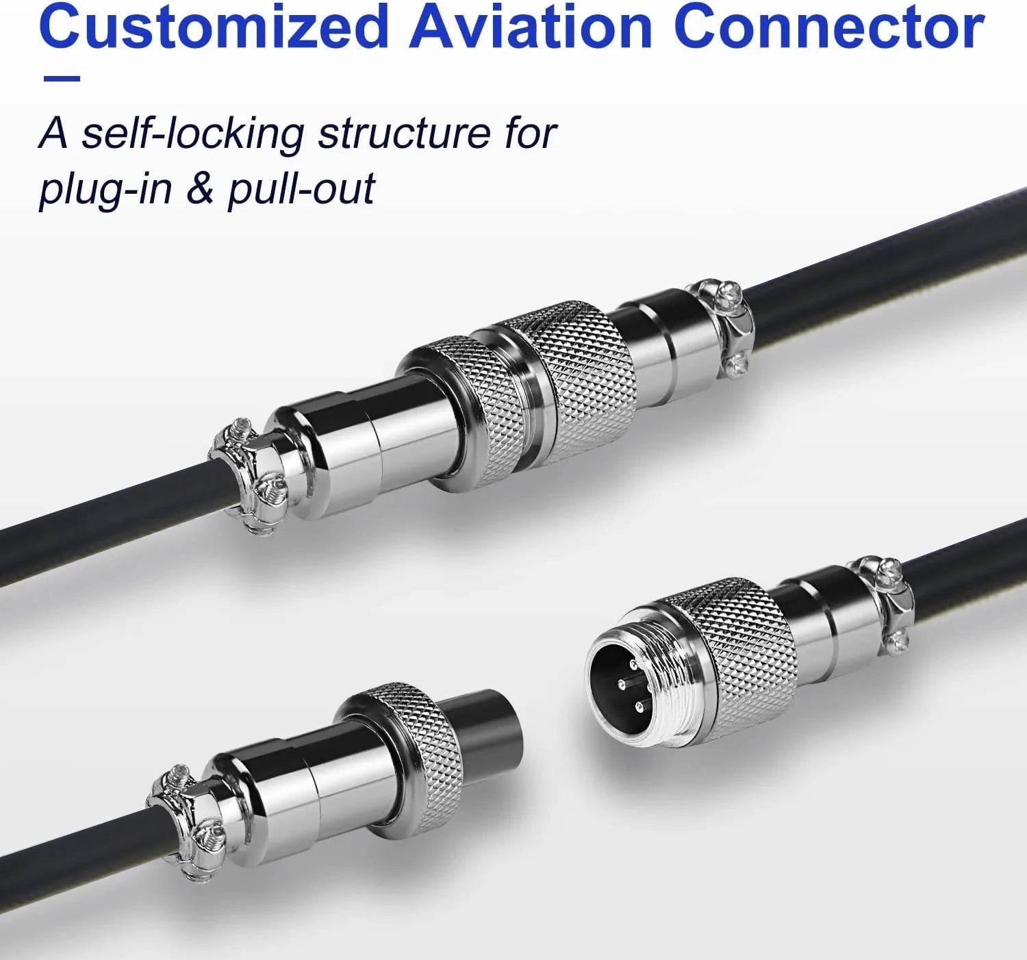 Câble enroulé pour clavier mécanique, USB Type C, pour aviateur, ordinateur de bureau, connecteur d'aviation, Max 3M