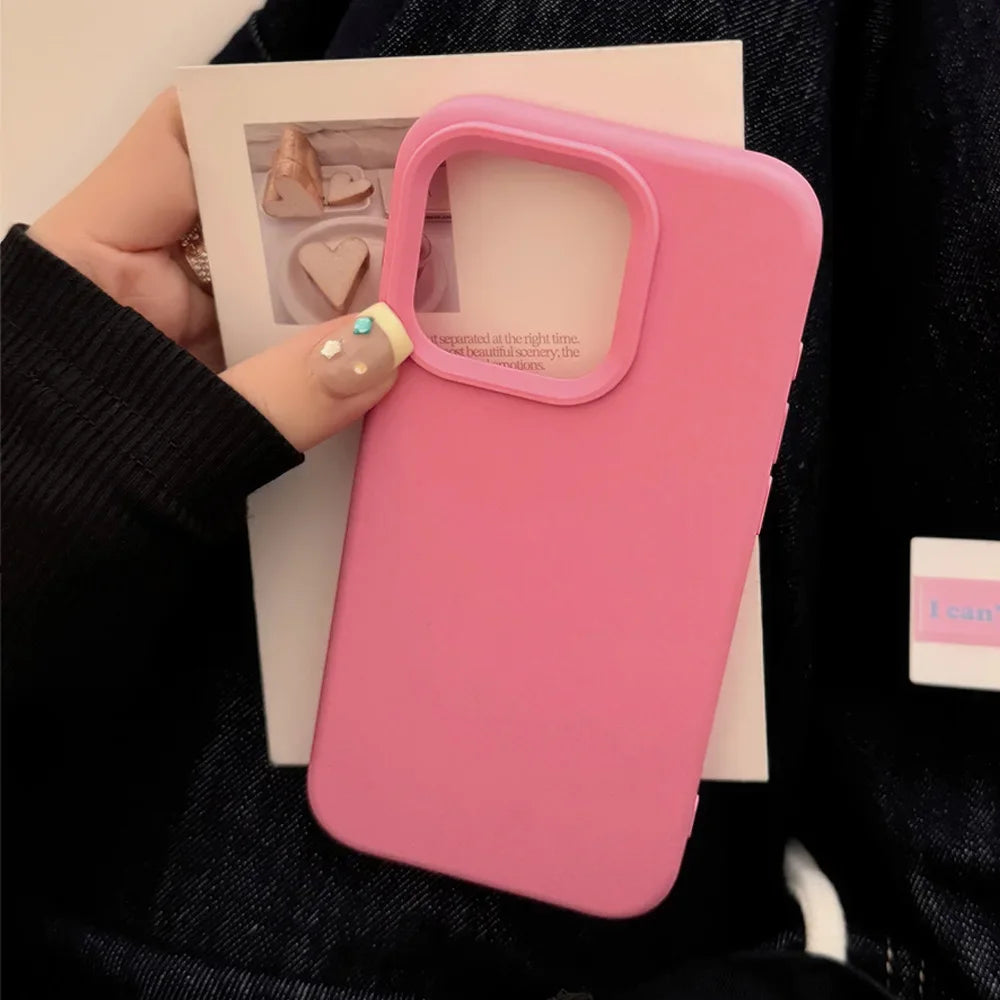 Coque de téléphone en Silicone d'inspiration d' Dopamine, couleur unie, Simple, à la mode, pour iPhone 17 Pro 16 Plus 16 Pro Max 15 14 13 12 11, coque arrière