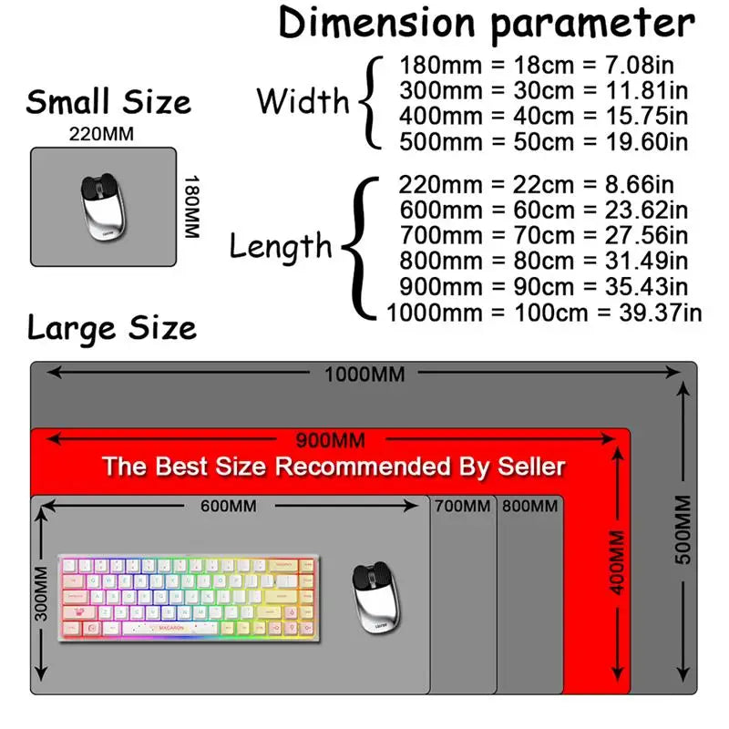 Grand tapis de souris noir Anime Gamer clavier tapis de bureau Xxl accessoires de jeu Pc armoire jeux ordinateur Lockrand tapis de souris 90x40 cm
