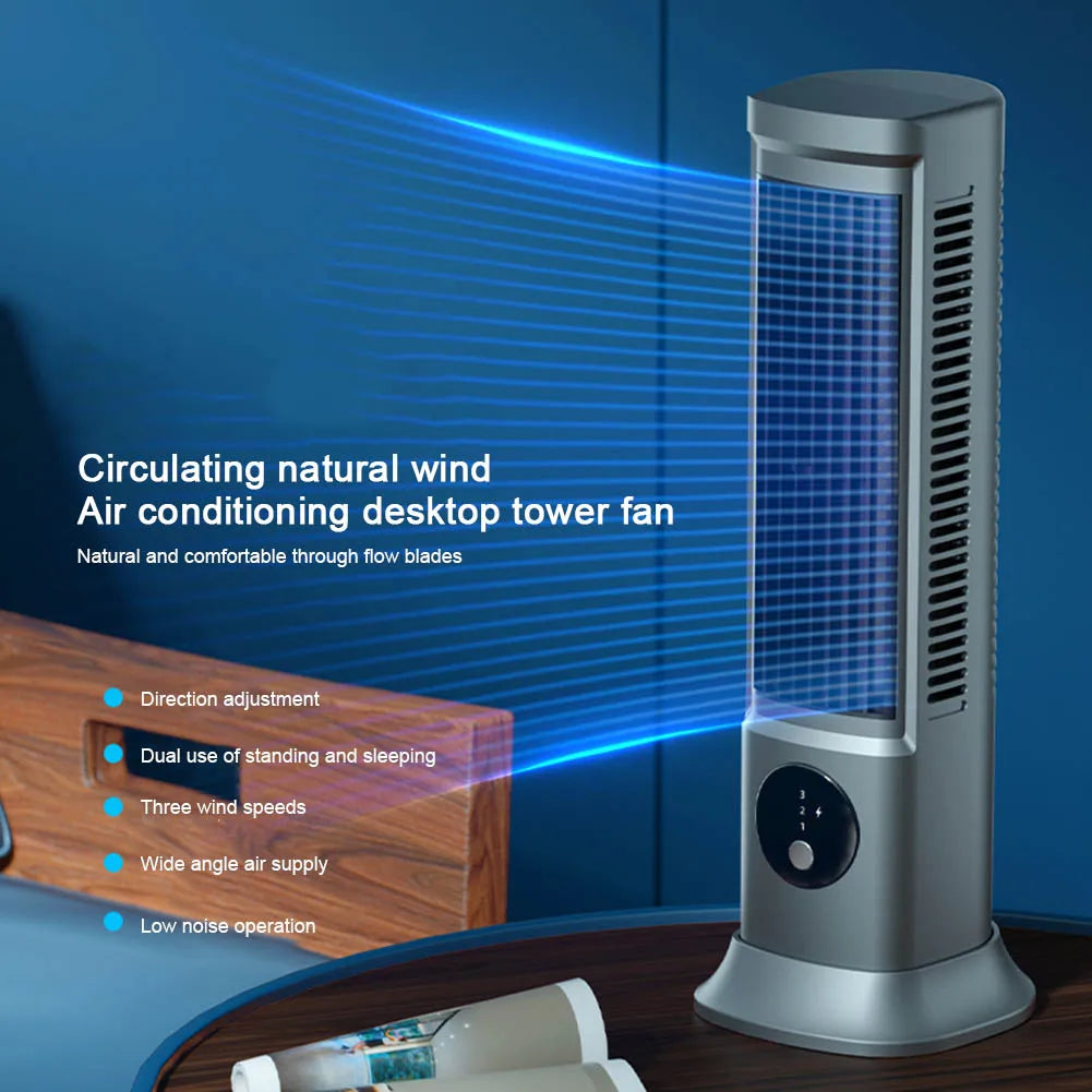 Ventilateur tour Portable, refroidissement Vertical et Horizontal, tour de bureau, ventilateur électrique Rechargeable par USB, climatiseur pour le bureau et la maison