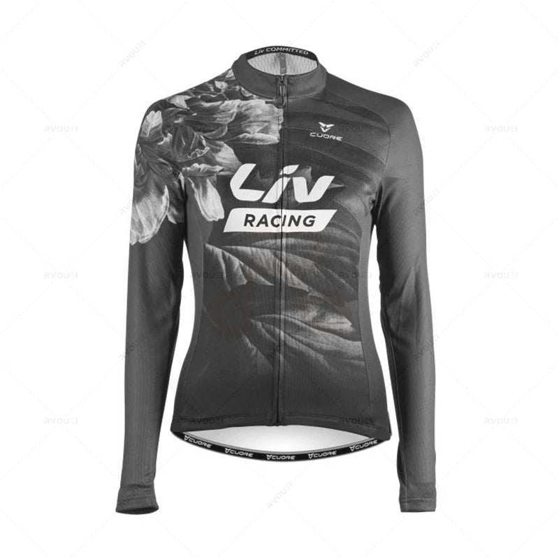 Liv-Ensemble de maillots de cyclisme pour femmes, manches longues, vêtements de vélo, maillot VTT, Culotte, printemps, automne