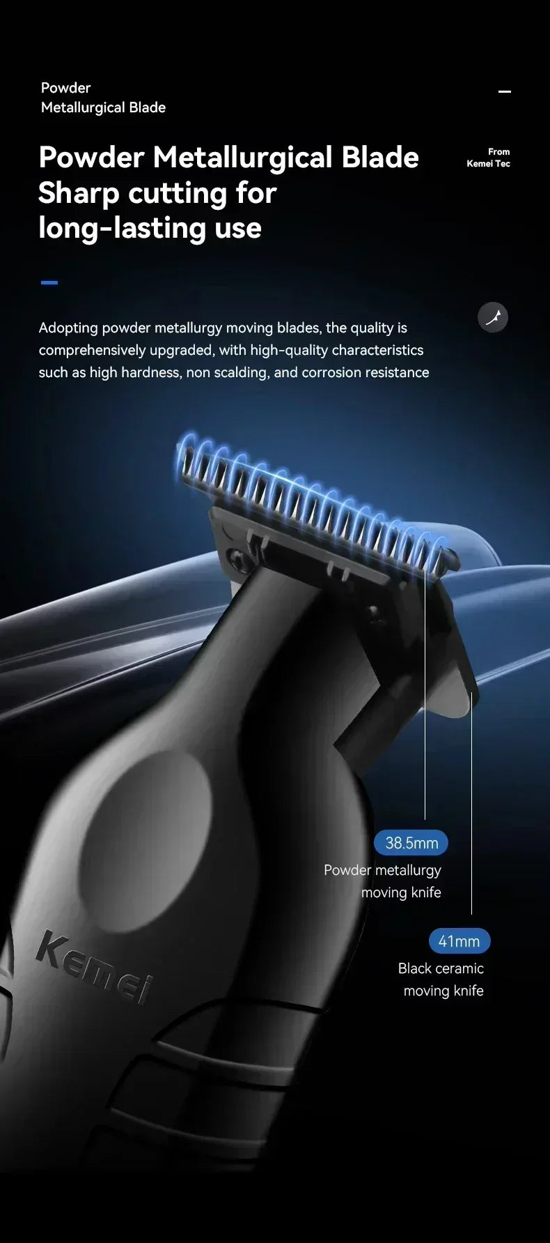 Kemei Kit de tondeuse à cheveux originale KM-2296 KM-2299 KM-T95 tondeuse à cheveux électrique Rechargeable barbier rasoir professionnel pour hommes