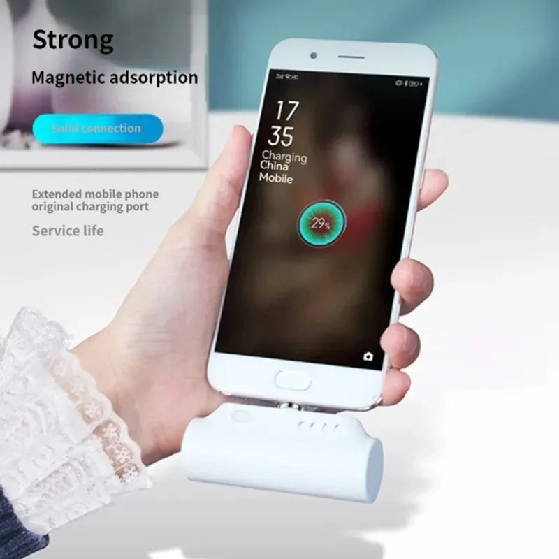 Mini batterie externe à Capsule magnétique 5000mAh, chargeur d'urgence, batterie externe de secours adaptée à la type-c Xiaomi iphone 12 pro