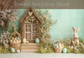 Printemps pâques fond photographie mignon lapin carotte lapin oeuf maison toile de fond décor pour enfants anniversaire gâteau Smash Photo Studio