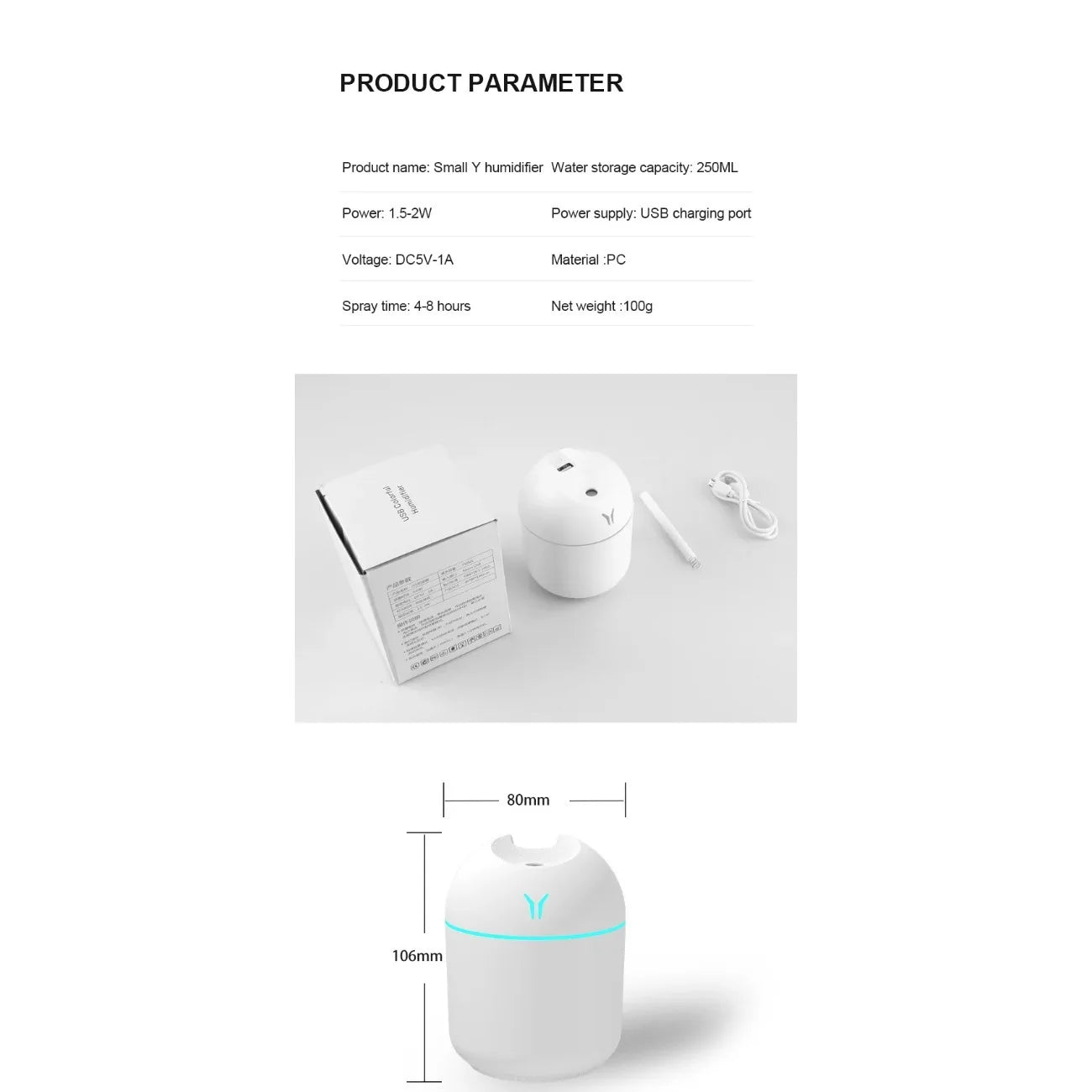 Diffuseur d'aromathérapie portable – Humidificateur USB compact pour l'air sec, le soulagement du stress et la mise au point, convient au porte-gobelet ou au sac pour ordinateur portable