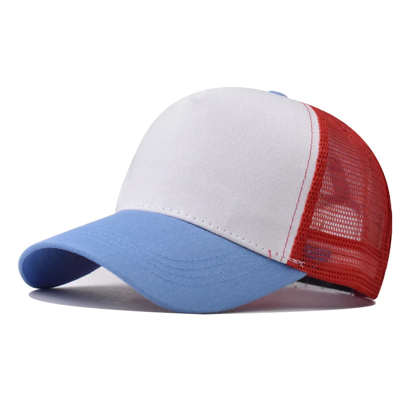 Casquette de Baseball pour adulte, chapeau en filet, couleur pure, unisexe, été, respirant, sans motif, ombre, printemps, automne, hip hop, ajusté