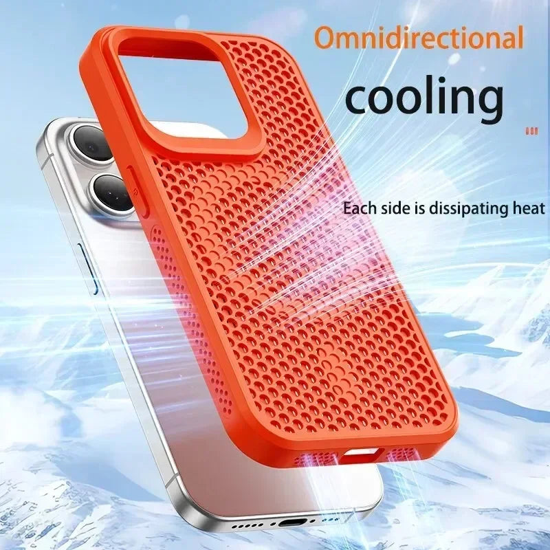 Coque de téléphone à Dissipation thermique et rafraîchissante, étui magnétique arrière rigide et respirant pour iPhone 17 16 15 14 13 12 11 Pro Max Plus pour Magsafe