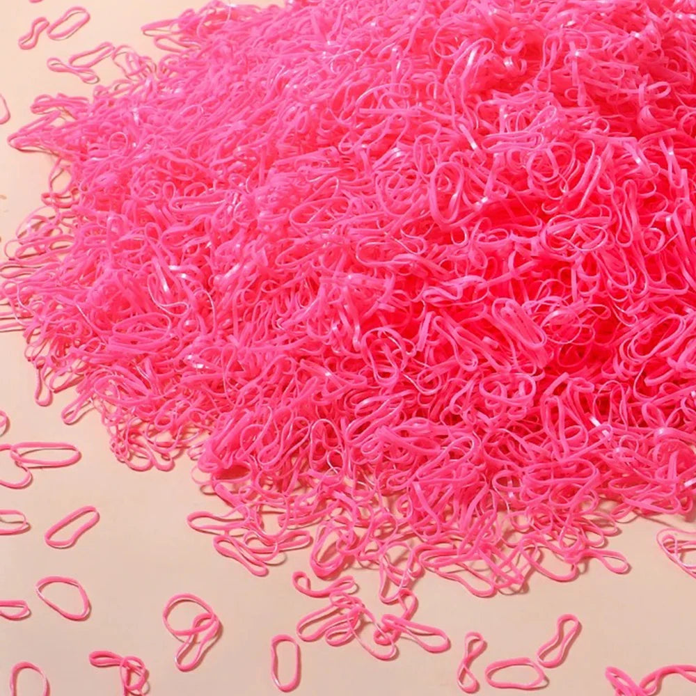 Artificiel astique de poulet coloré pour filles, attaches pour cheveux, bande de sauna, porte-queue de cheval pour enfants, accessoires pour cheveux, 500 pièces, 1000 pièces, 2000 pièces