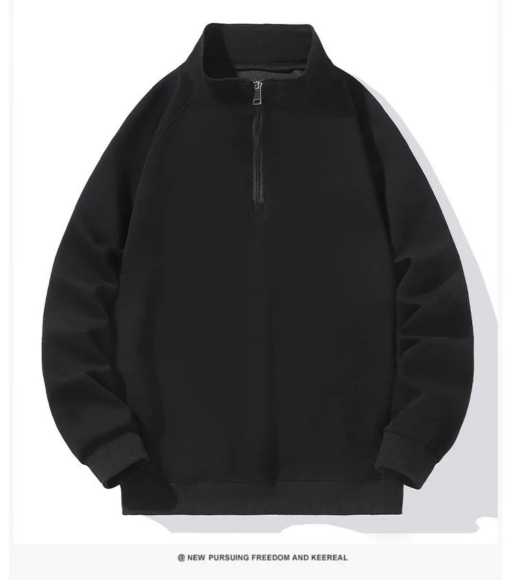 Sweat-Shirt à Demi Col Roulé pour Homme, Vêtement de Grande Taille, à Manches sulf, avec Fermeture Éclair, Adapté au Printemps et Automne, 10XL