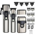 3 pièces en un ensemble professionnel électrique tondeuses à cheveux Kit tondeuse à cheveux Rechargeable hommes rasoir USB charge Machine de coupe de cheveux
