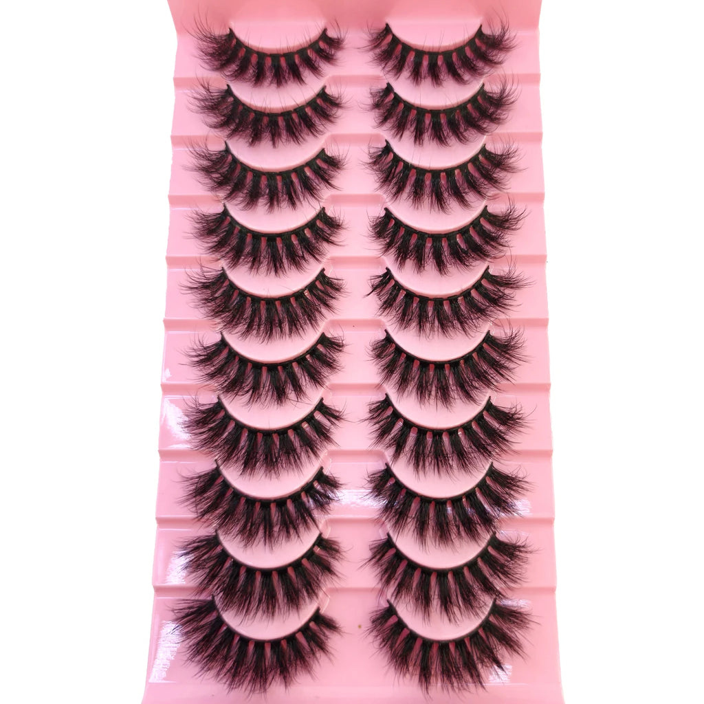 10 paires de Faux Cils 8D en vison naturel, Volume dramatique, Extension de Faux Cils, vente en gros, outil de maquillage