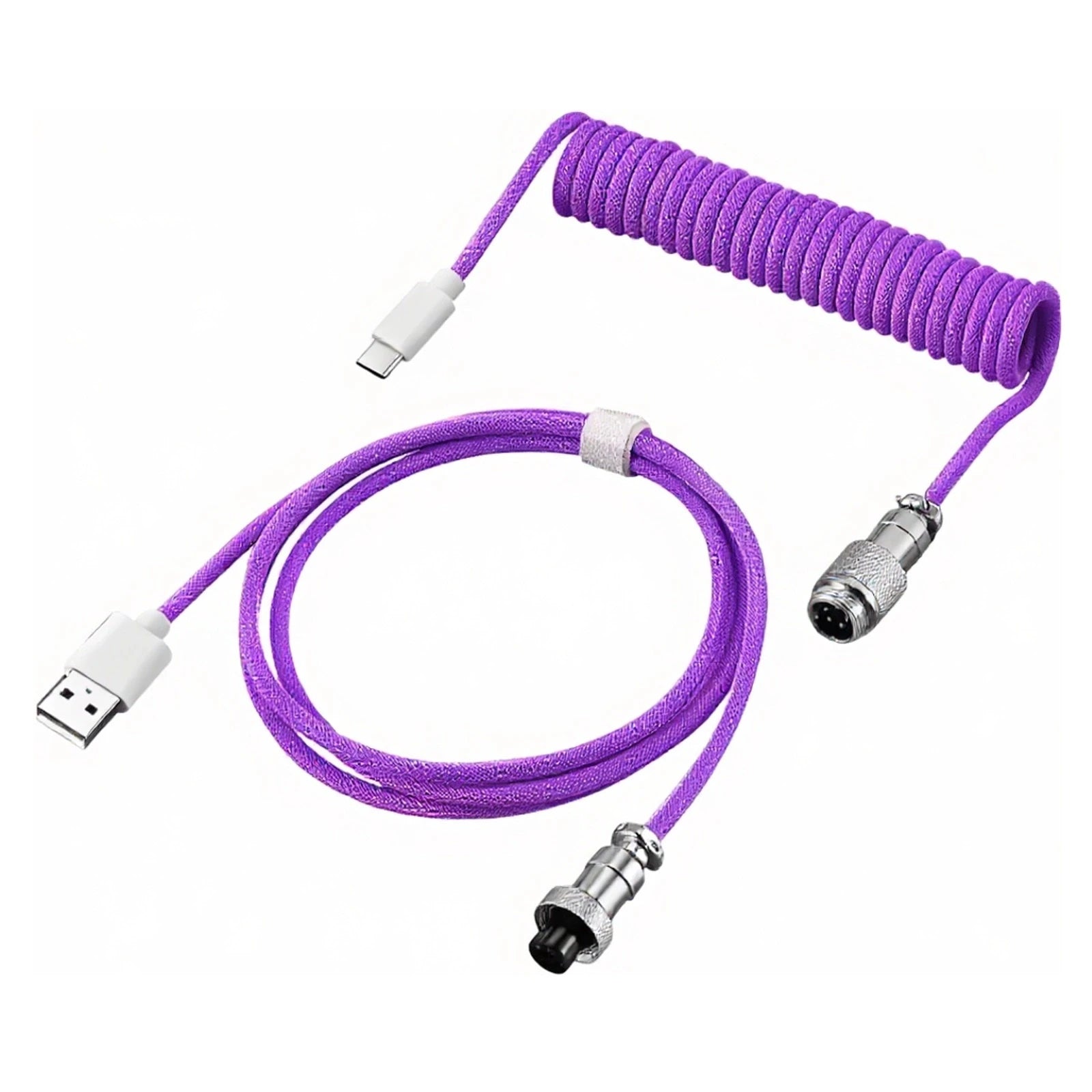 Câble enroulé pour clavier mécanique, USB Type C, pour aviateur, ordinateur de bureau, connecteur d'aviation, Max 3M