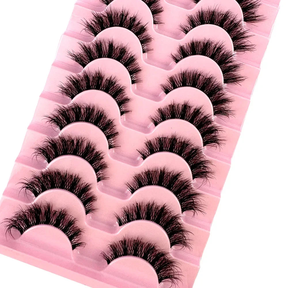 10 paires de Faux Cils 8D en vison naturel, Volume dramatique, Extension de Faux Cils, vente en gros, outil de maquillage