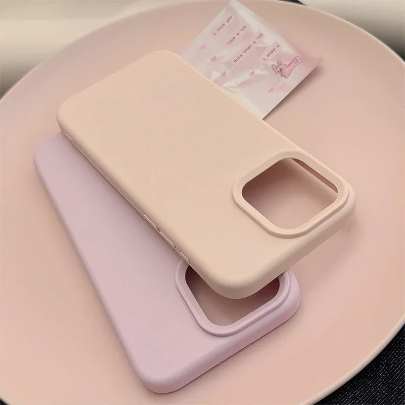 Coque de téléphone en Silicone d'inspiration d' Dopamine, couleur unie, Simple, à la mode, pour iPhone 17 Pro 16 Plus 16 Pro Max 15 14 13 12 11, coque arrière