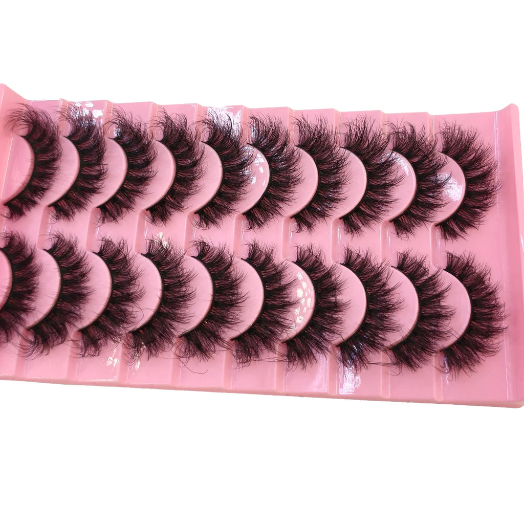 10 paires de Faux Cils 8D en vison naturel, Volume dramatique, Extension de Faux Cils, vente en gros, outil de maquillage