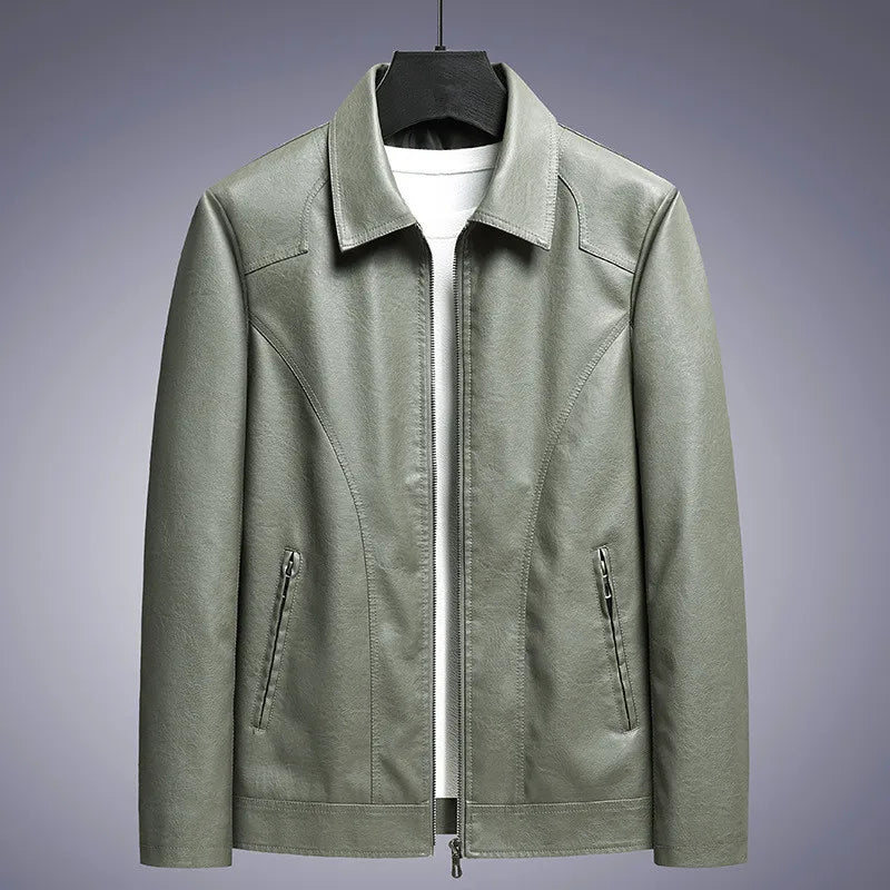 Veste de motard décontractée en cuir pour hommes, veste de motard de moto, vêtements d'extérieur vintage pour hommes, mode masculine, printemps, automne, grande taille, 8XL