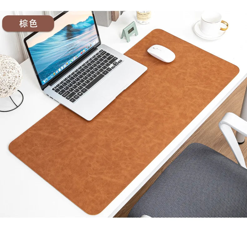 Tapis de bureau imperméable en PU, housse de protection, grand tapis de souris pour ordinateur portable, antidérapant, facile à nettoyer, pour clavier