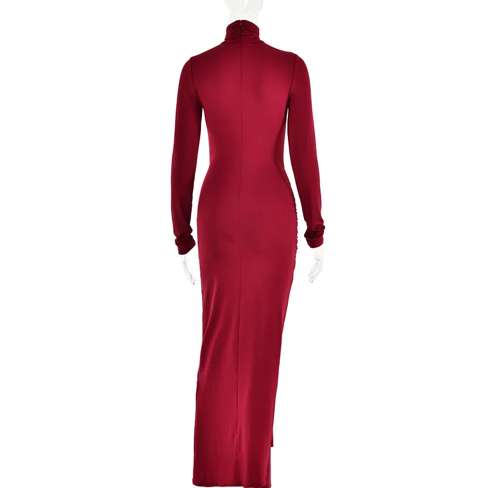 Tossy-Robe Longue Plissée à Manches sulfpour Femme, Tenue de Soirée Slim, à Lacets, Couleur Unie, Nouvelle Collection Printemps 2024