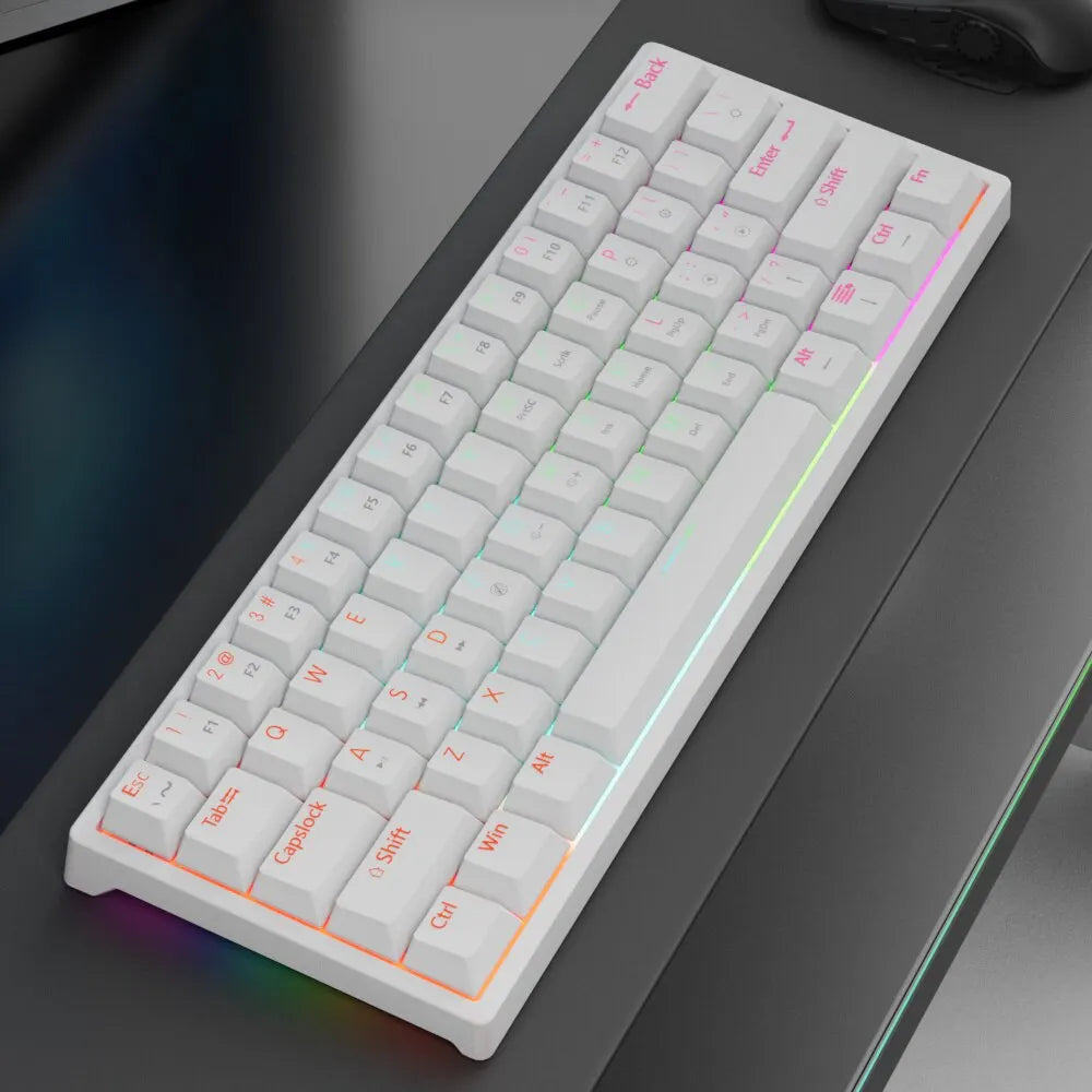 MUCAI MK61 USB Gaming Esports clavier mécanique 61 touches axe rouge filaire câble détachable rétro-éclairage rvb échange à chaud