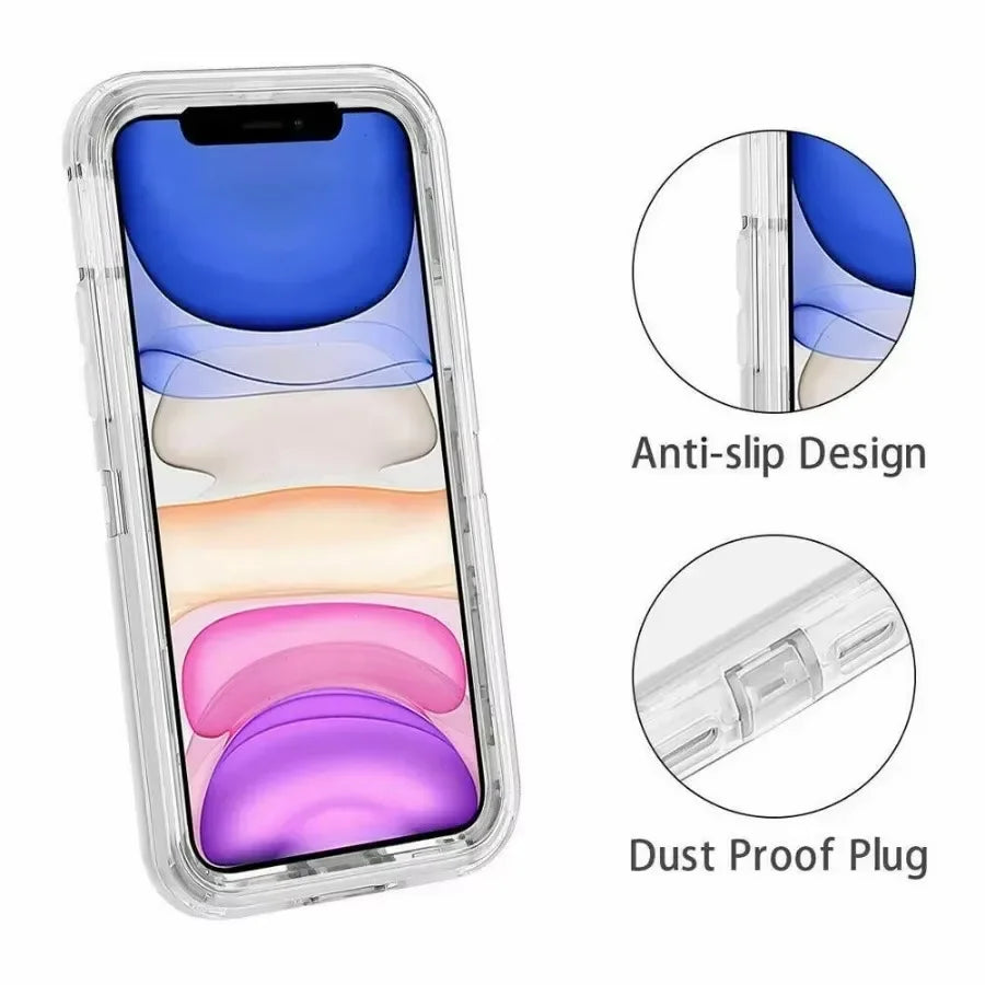 Coque de téléphone 3 en 1 pour iPhone 17 16E 15 14 16 PLUS 11 17 Pro MAX MINI 17 Air, hybride robuste, résistante aux chocs, armure rigide