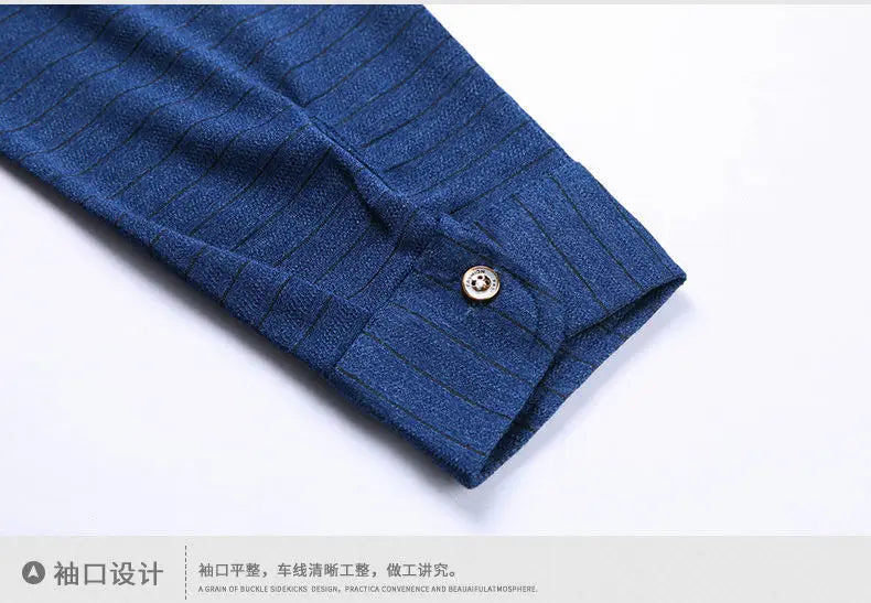 Polos rayés à manches longues pour hommes, Streetwear décontracté, Vêtements d'affaires, Mode coréenne, Polyvalent, Nouveau, Automne, Printemps