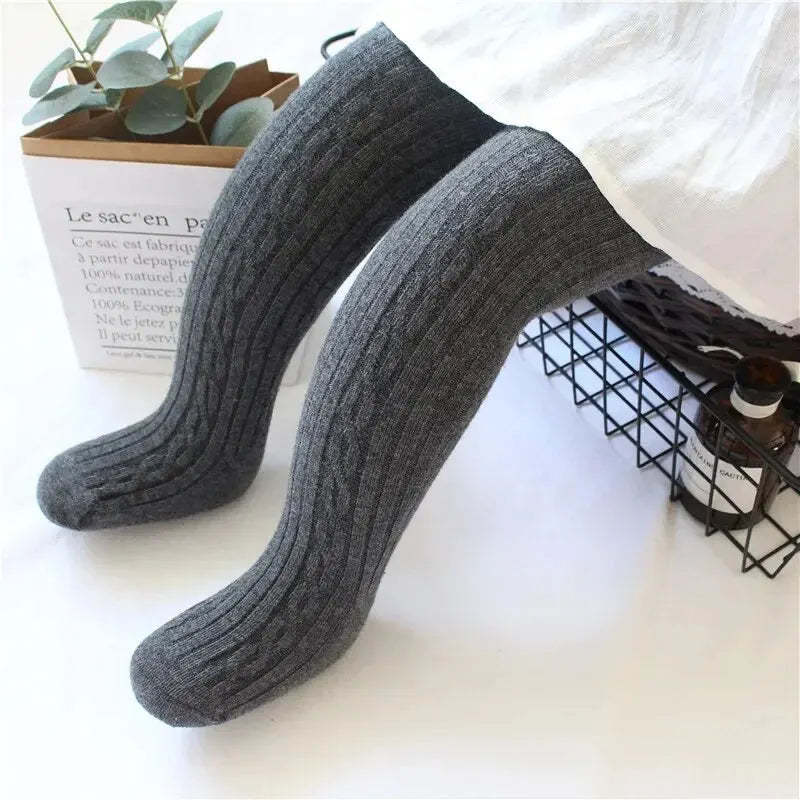 Collants tricotés en maille pour bébés filles, mignons, en coton, taille haute, respirants, pour tout-petits de 0 à 6 ans, printemps-automne